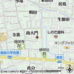 愛知県あま市篠田周辺の地図