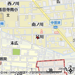 愛知県あま市中萱津足川21周辺の地図