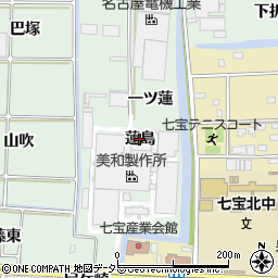 愛知県あま市篠田（蓮島）周辺の地図