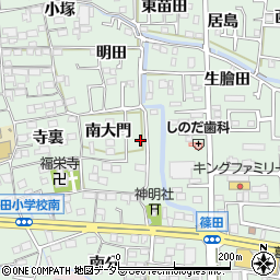 愛知県あま市篠田南大門38周辺の地図