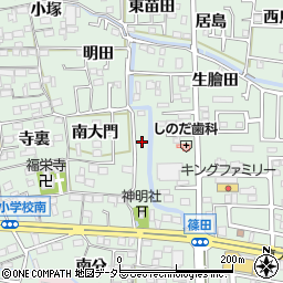 愛知県あま市篠田南大門38-3周辺の地図