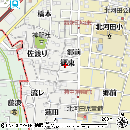 愛知県愛西市持中町郷東周辺の地図