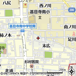 愛知県あま市下萱津末広43周辺の地図