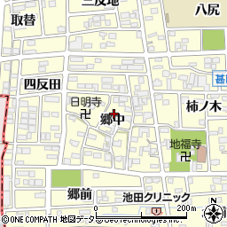 愛知県あま市本郷郷中周辺の地図