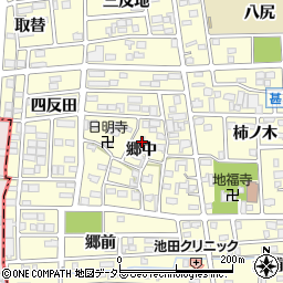愛知県あま市本郷（郷中）周辺の地図