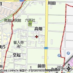 愛知県愛西市見越町（高畑）周辺の地図