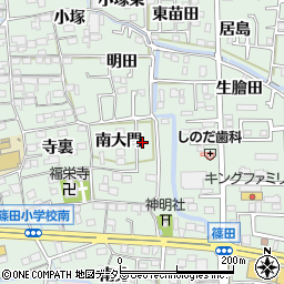 愛知県あま市篠田南大門周辺の地図