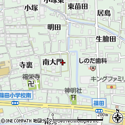 愛知県あま市篠田（南大門）周辺の地図