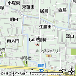 愛知県あま市篠田北長無周辺の地図