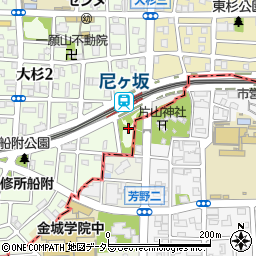 尼ヶ坂公園周辺の地図
