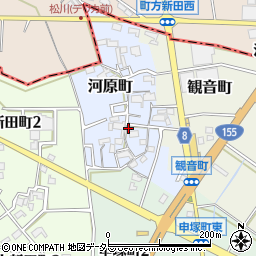 愛知県津島市河原町周辺の地図
