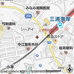 Ａ三浦市　金庫のトラブル対応２４Ｘ３６５安心受付センター周辺の地図