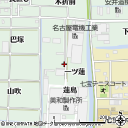 愛知県あま市篠田（一ツ蓮）周辺の地図
