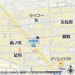 愛知県あま市中萱津稲干場周辺の地図