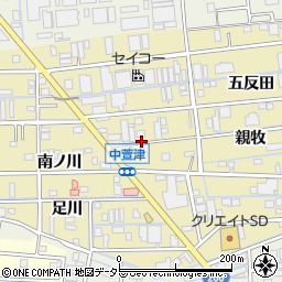 愛知県あま市中萱津（稲干場）周辺の地図