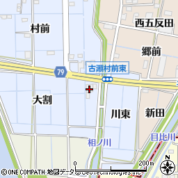 愛知県愛西市古瀬町大割周辺の地図