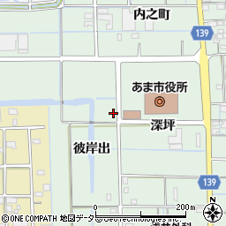 愛知県あま市七宝町沖之島彼岸出周辺の地図