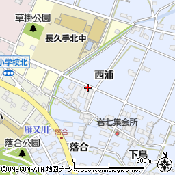愛知県長久手市岩作西浦周辺の地図