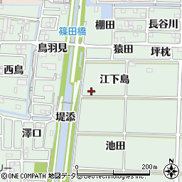 愛知県あま市篠田江下島周辺の地図
