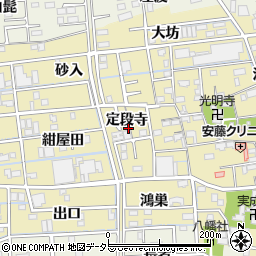 愛知県あま市中萱津定段寺周辺の地図