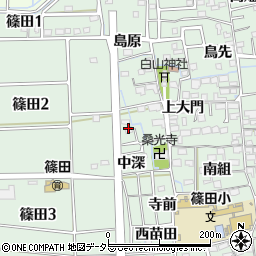 愛知県あま市篠田西出周辺の地図