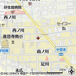 愛知県あま市中萱津西ノ川54周辺の地図