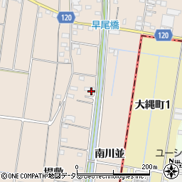 愛知県愛西市早尾町（南川並）周辺の地図
