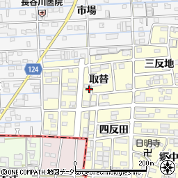 愛知県あま市本郷取替周辺の地図