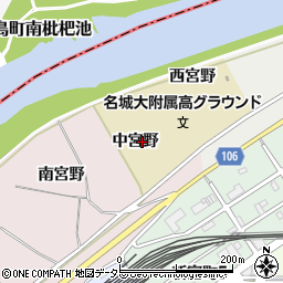 愛知県名古屋市中村区日比津町中宮野周辺の地図