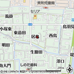 愛知県あま市篠田居島周辺の地図