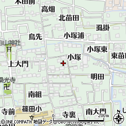 愛知県あま市篠田小塚周辺の地図