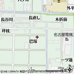 愛知県あま市篠田巴塚周辺の地図