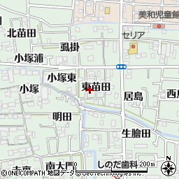 愛知県あま市篠田東苗田周辺の地図