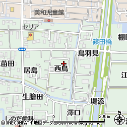 愛知県あま市篠田西鳥周辺の地図