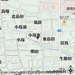 愛知県あま市篠田小塚東周辺の地図