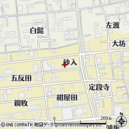 愛知県あま市中萱津砂入周辺の地図