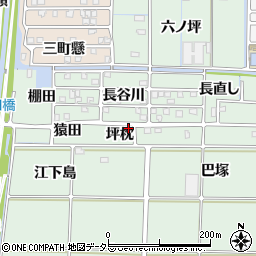 愛知県あま市篠田坪枕周辺の地図