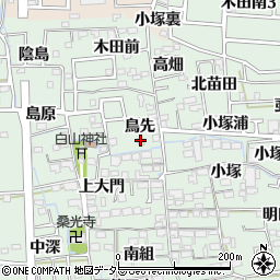 愛知県あま市篠田鳥先周辺の地図