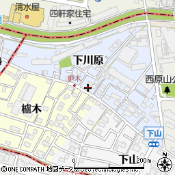 愛知県長久手市下川原1-3周辺の地図