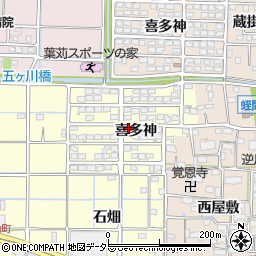 愛知県津島市宇治町喜多神周辺の地図