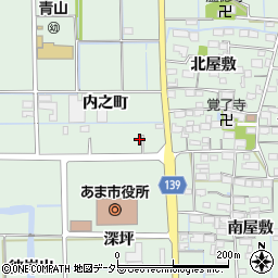 愛知県あま市七宝町沖之島内之町70周辺の地図