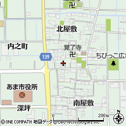 愛知県あま市七宝町沖之島中屋敷周辺の地図