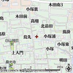愛知県あま市篠田小町塚周辺の地図