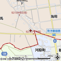 愛知県愛西市町方町東馬周辺の地図