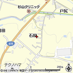 愛知県豊田市迫町石田周辺の地図