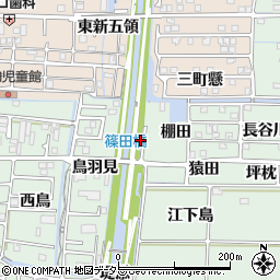 愛知県あま市篠田堤添周辺の地図