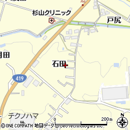 愛知県豊田市迫町（石田）周辺の地図