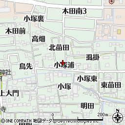 愛知県あま市篠田小塚浦周辺の地図