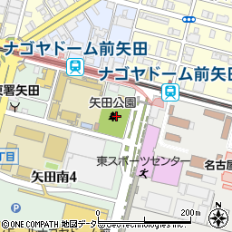 矢田公園トイレ周辺の地図