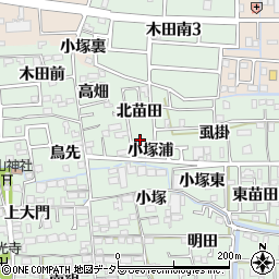 愛知県あま市篠田北苗田3周辺の地図